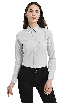 Amazon.com: QFV Stripe Button Down Shirt Women's Long Sleeve
